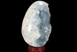 Crystal Filled Celestine (Celestite) Egg Geode - Large Crystals! #88318-1
